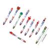 10Pcs Christmas Multicolored Pen 6 Color-in-1 Writing Pens Retractable Colored Ballpoint Pen for Color Coding Journaling