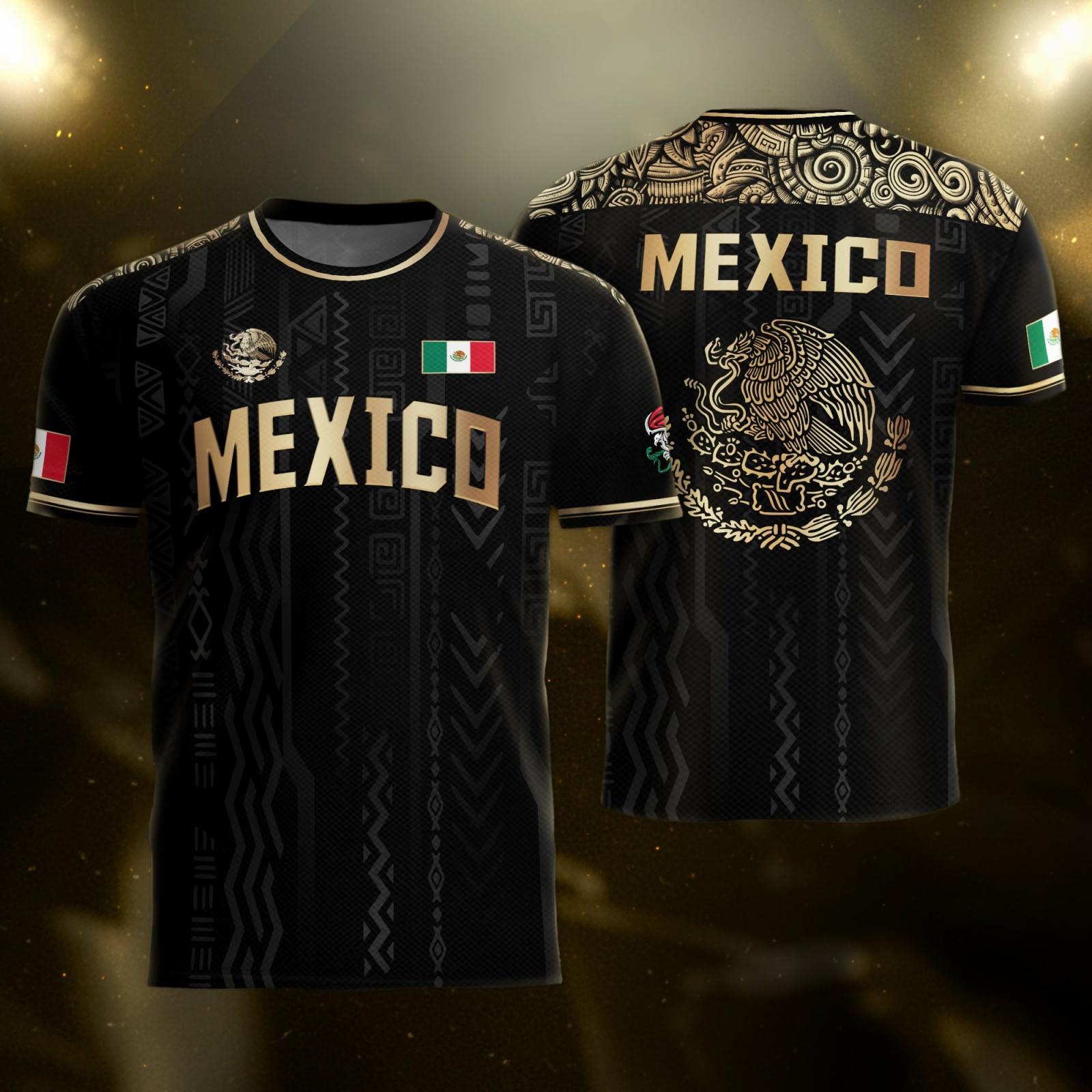 Men s Mexican Soccer - Neck Short Sleeve Printed T-Shirt (Mexico Size) XXL