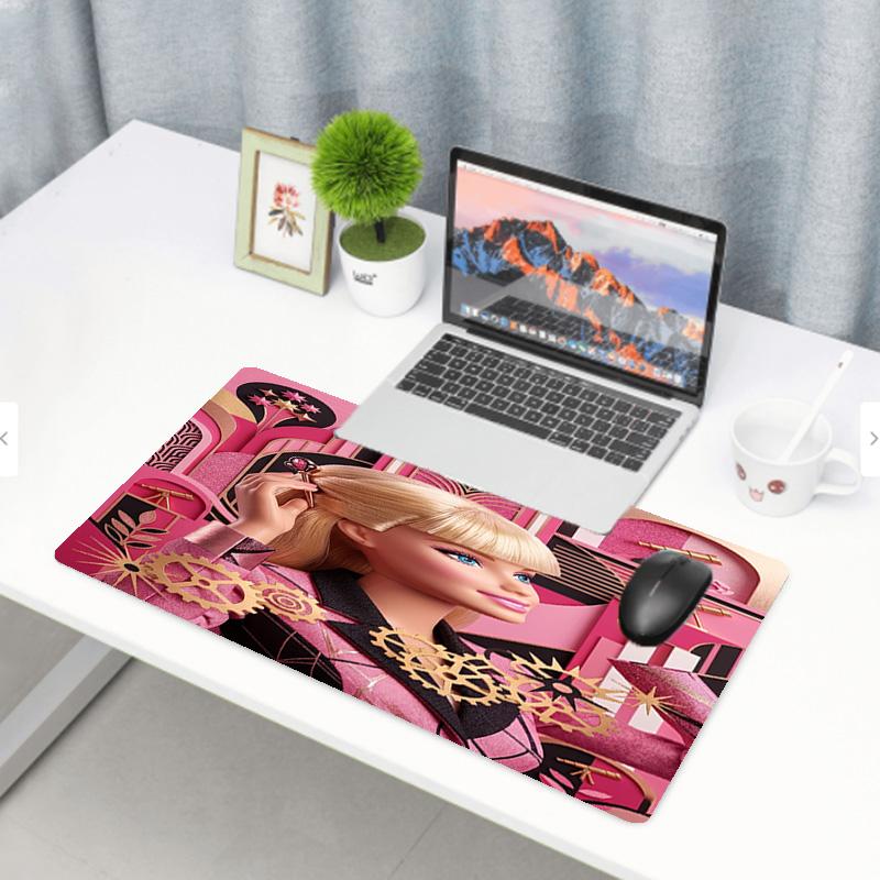 Barbie Print Mouse Pad, Anti‑Slip Desktop keyboard Mat, for PC Laptop Gaming Working Daily Use, Cool Festival Surprise Gift