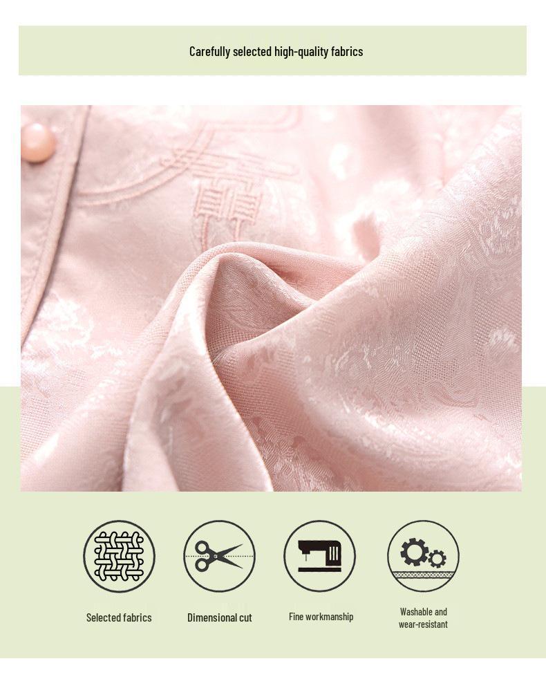 Spring 2026 Chiffon Jacquard Top for Middle-Aged and Elderly Women