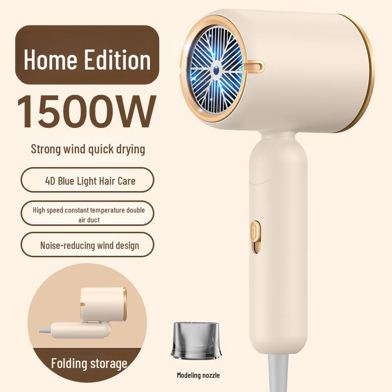 Folding Hair Dryer with Blue Light - Portable, Hot/Cold Settings, Ideal for Home, Salon, Dorm Use