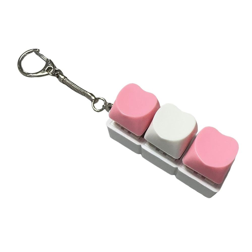 

Relaxing 3 Keys Fidget Keychain Keycap Key Button Clicker Toy Pendant Stress Relief Pass The Time Finger Keyboard Cap for Adult