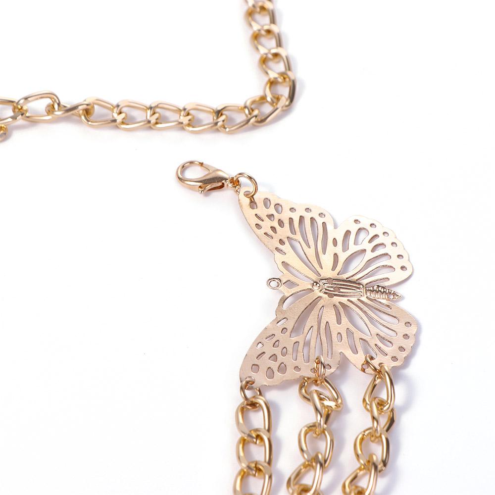 Fashion Gold Silver Butterfly Multi-Layer Tassel Gift For Women Waist Chain Sexy Belt Body Chain