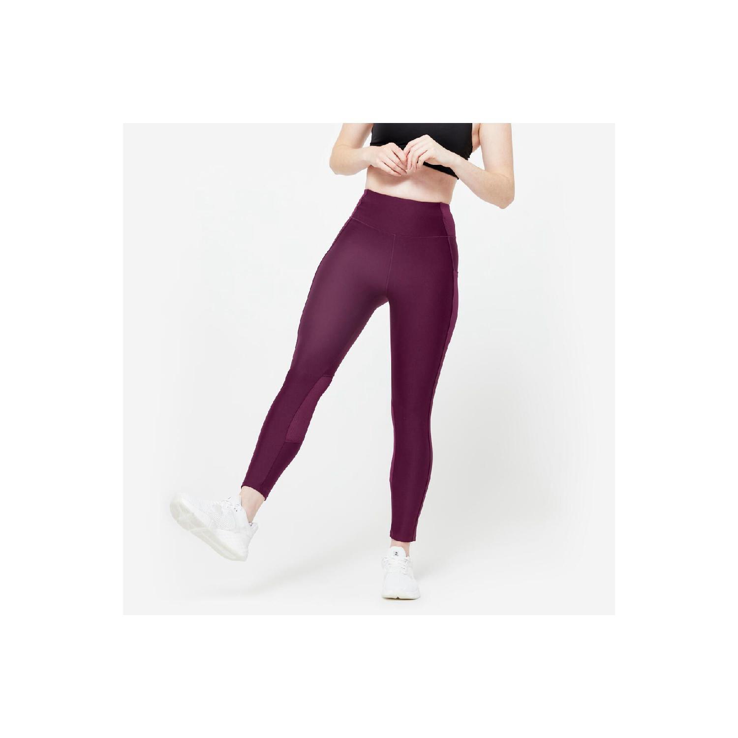 

Женские леггинсы с высокой талией – карман для телефона – сливовый S сливовый