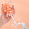 Spazzola per biberon in silicone per bambini Spazzola per pulizia con manico lungo Combinazione di stendibiancheria Set di spazzole per bottiglia di pulizia rotante a 360 gradi