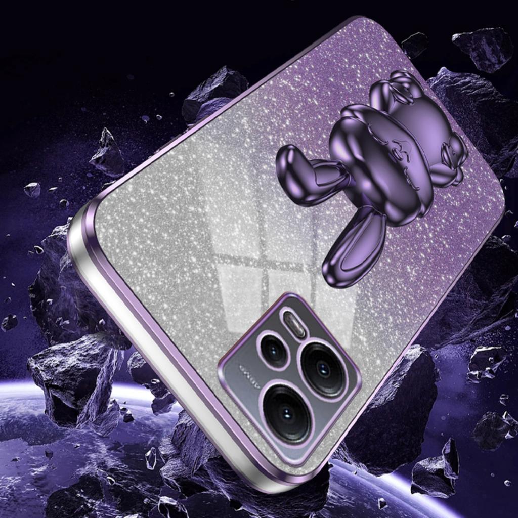 For Xiaomi Redmi Note 12 5G (Global) Phone Case Cute Rabbit Pull-out Kickstand Shockproof PC+TPU Cover