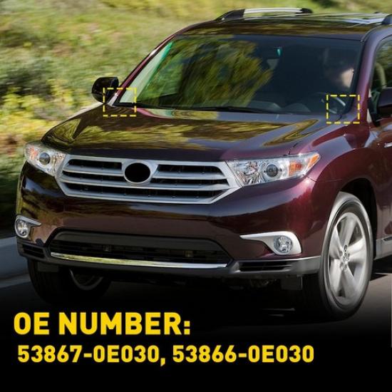 2pcs Front Wiper Side Cowl Extension Cover For Trim Toyota Highlander 08 09-2013