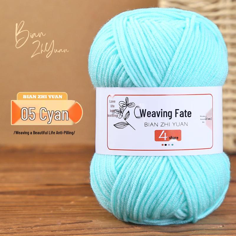 4-Ply Milk Cotton Yarn: DIY Crochet Kit for Scarf, Sweater, Bouquet Crafting - Combed Cotton Skein