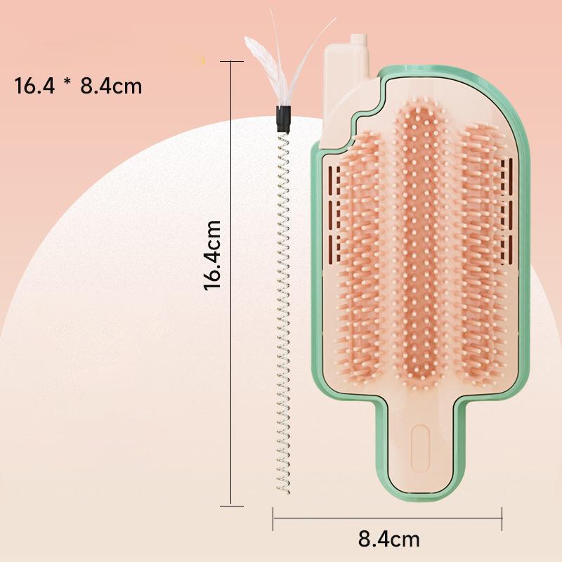 Multifunctional Corner Cat Massage Comb Funny Ice Cream Shape Self Cleaning Wall-Mountable Cats Scratcher Kitten Accessories