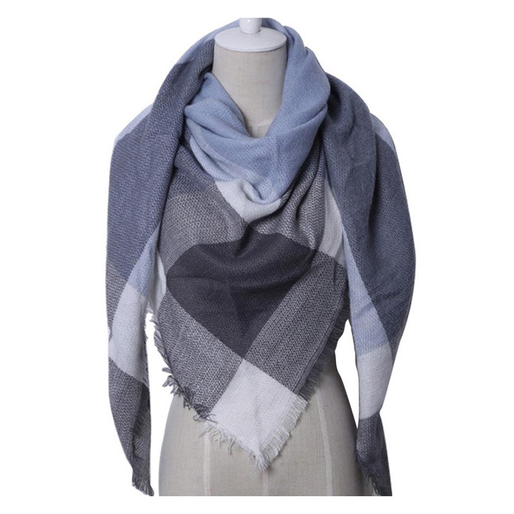 Damen Dreieckiger Winter Großer Schal Warm Gemütlich Übergroß Kariert Wickeltuch Stola Umhang
