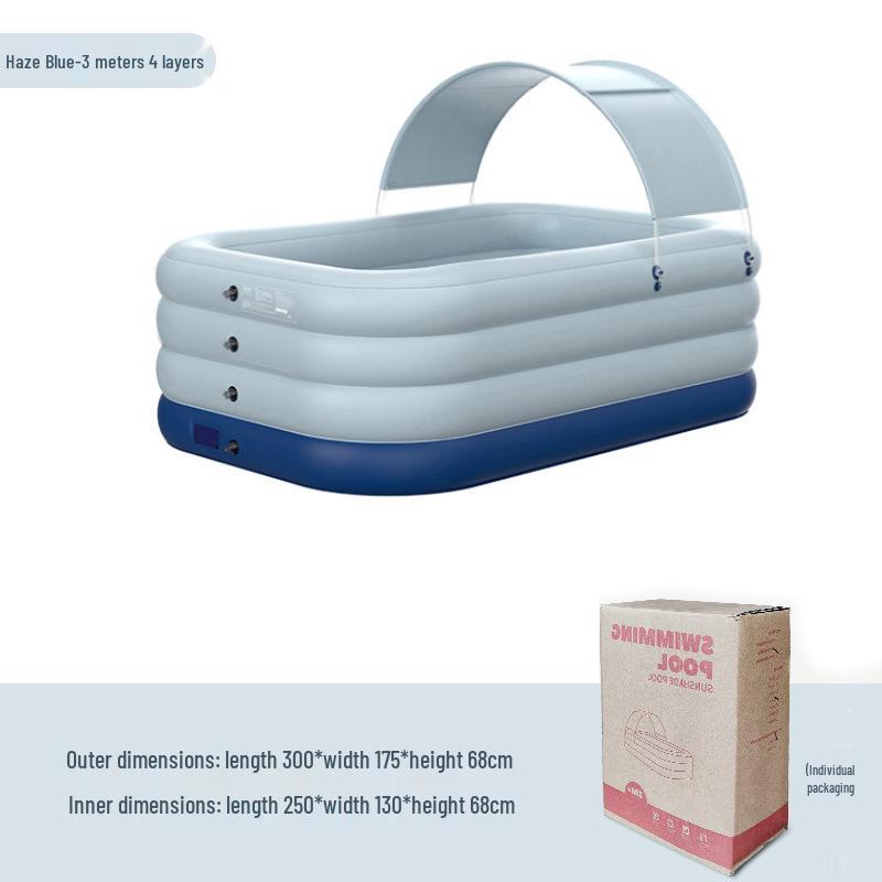 Nuoao Automatic Inflatable Canopy Pool for Kids and Family - Foldable Outdoor Swimming Pool