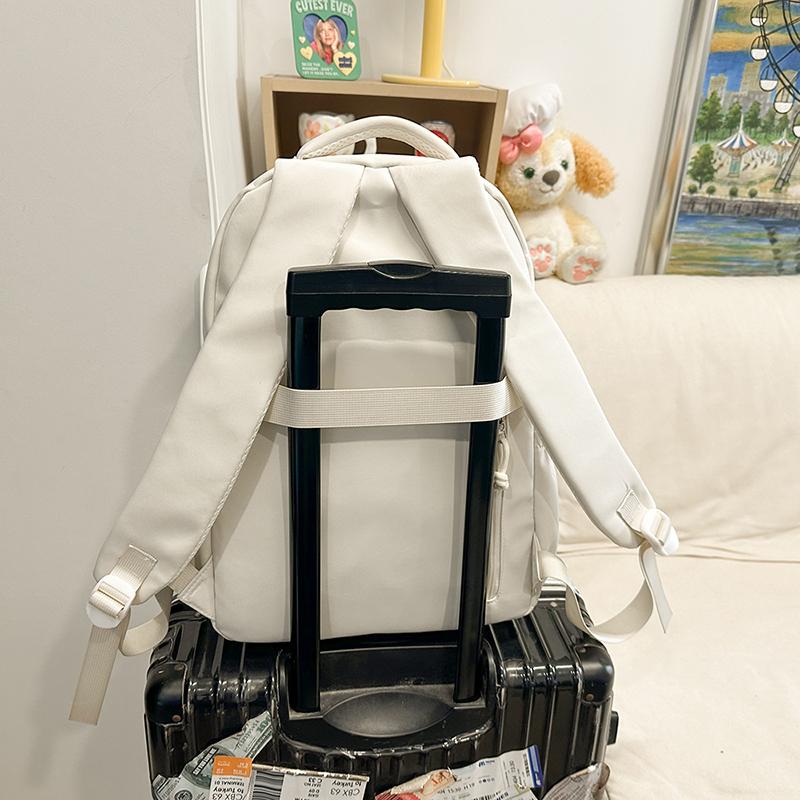 Campus Schoolbag Women's Large Capacity Backpack Student Solid Color Backpack