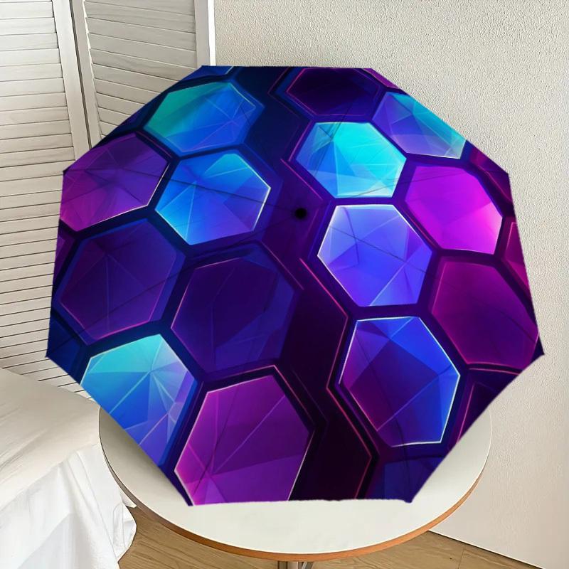

1pc Hexagonal Pattern Sphere Umbrella with Plastic Handle,Suitable for All Seasons Home Travel Outdoor UmbrellaDD009