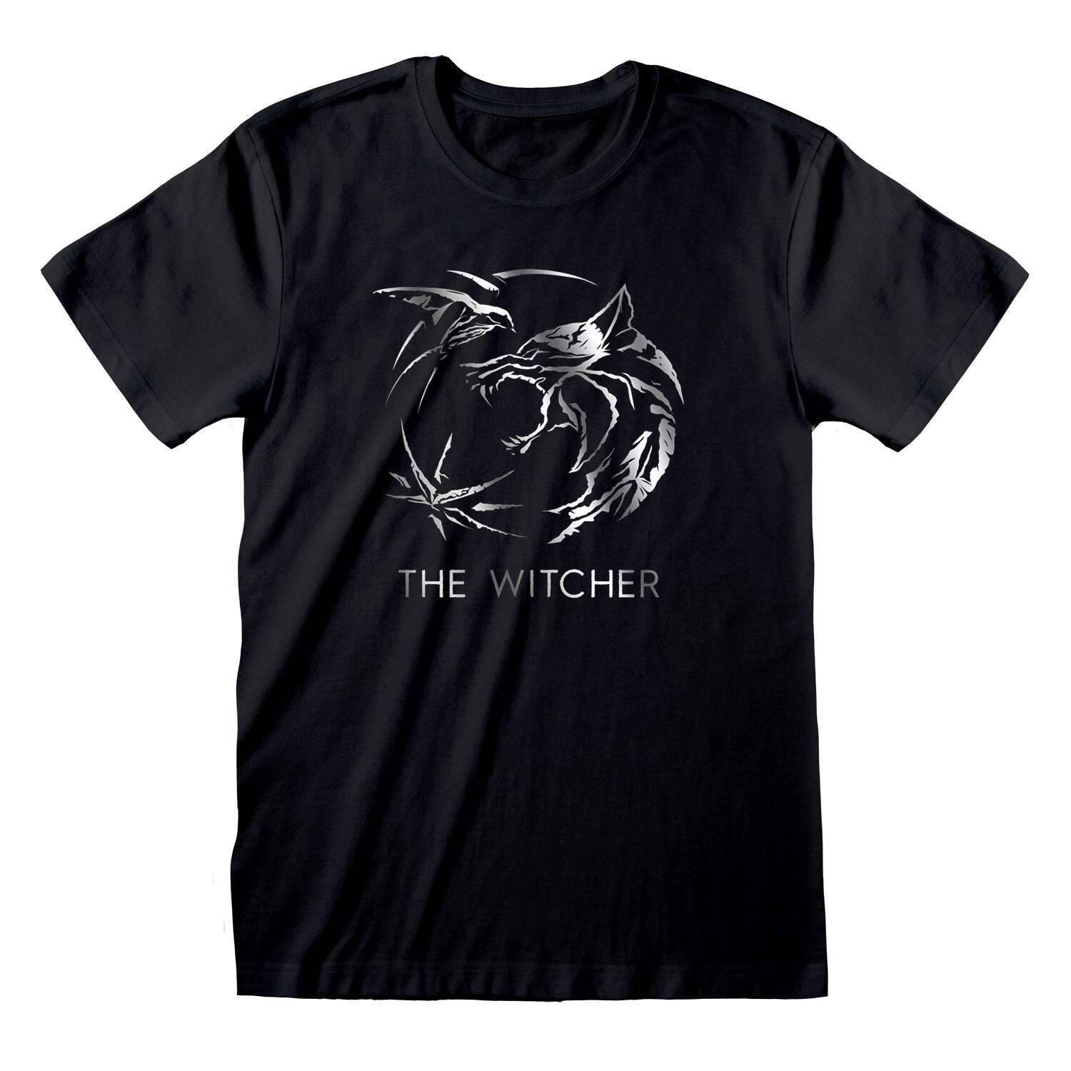 Netflix Witcher TV Silver Ink Logo T-Shirt M