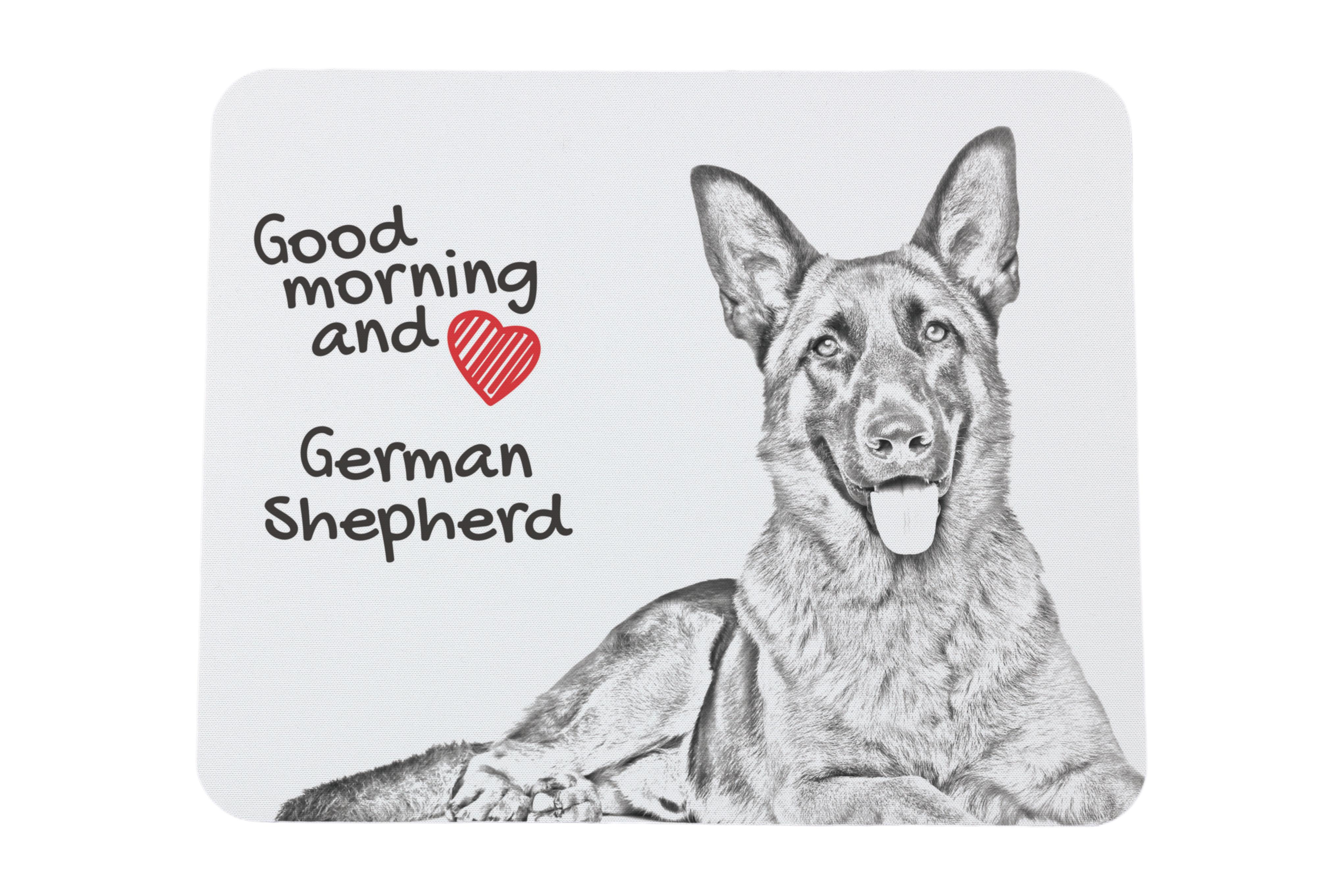 

German Shepherd Dog, Alsatian Wolf Dog - mouse pad with print, personalized dog-themed mouse pad, unique gadget for an office worker by Art-Dog brand