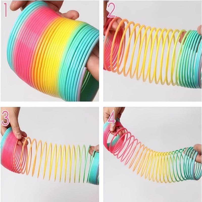 Rainbow Circle Fun Folding Toy Material Spring Coil Children's Creative Magic Party Party Funny Tool Colorful Elastic Pen Holder