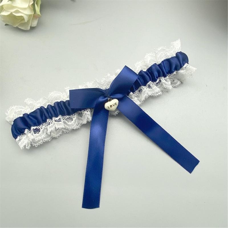 Bride Wedding Lace Garter Elastic Leg Band Lace Trim Design Leg Decoration for Formal Event Proms Ceremony Accessories