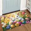 Cartoon Easter Bunny Door Mat Egg Flower Anti Slip Mat Rabbit Floor Mat  Wet Areas
