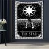 Black Tapestry Wall Hanging Psychedelic Sun Tarot Hippie Astrology Background  Room Boho Decor