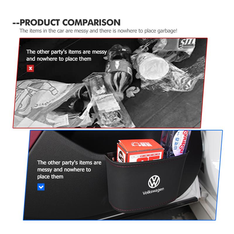 TMBCU1 Leather Car Seat Side Storage Pocket Door Trash Organizer Box For Volkswagen VW Passat Golf 4 5 6 Tiguan Polo Scirocco Jetta CC