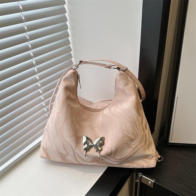 

Multifunctional Bow Backpack 2025 New Fashion Textured Chain Shoulder Bag Large Capacity Commuter Tote Bag розовый