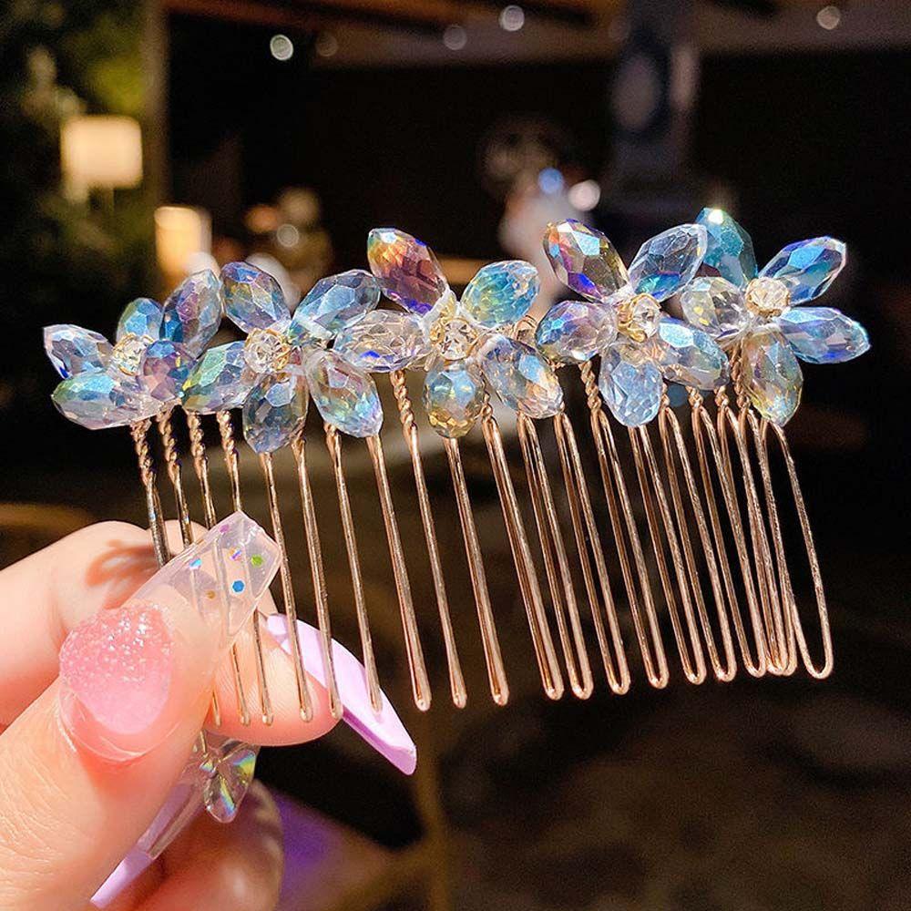 Sweet Girl's Gift Korean Style Arylic Imitation Pearl Hair Claw Kids Hair Comb Children Flower Hairpin Crystal Hair Clip