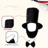 Abrahams Lincolns Costume Accessories Beard Mustache Top Hat Necktie Presidents Day Costume Halloween Cosplay Costumes