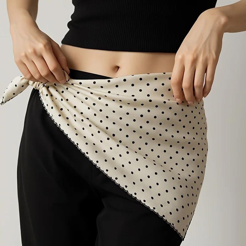 Elegant Polka Dot Headscarf Stylish black white headwear fashionable simple versatile spring summer multi-functional accessory