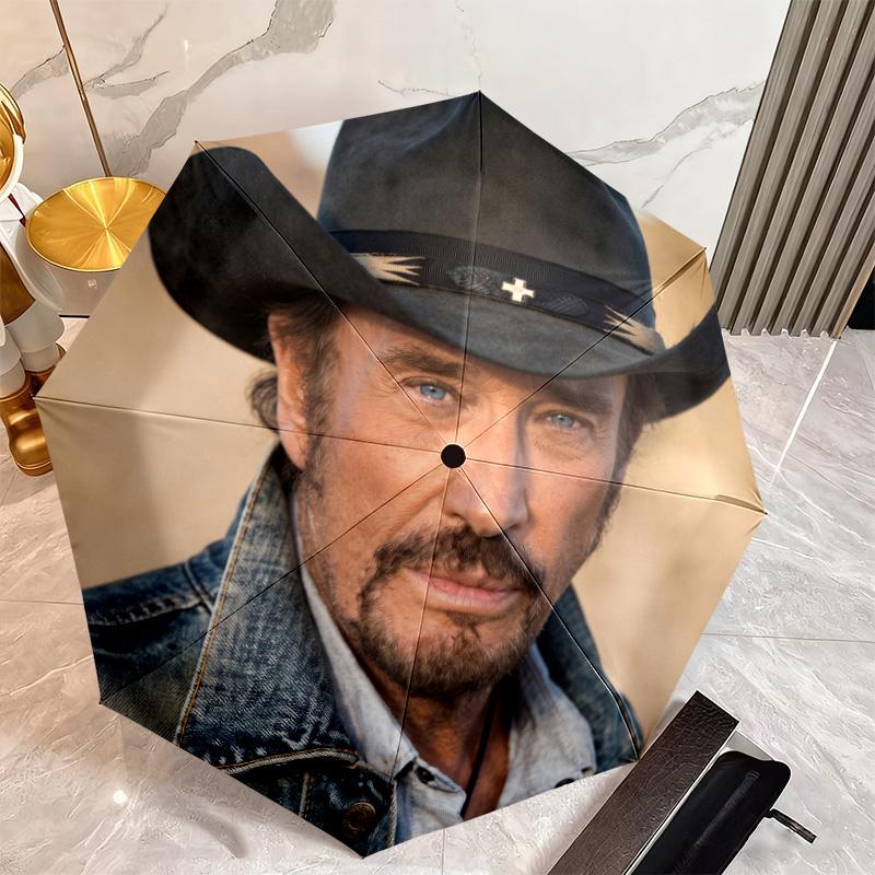 French legendary rock singer and actor Johnny Hallyday umbrella is suitable for all seasons, including home travel and outdoor activities Y1