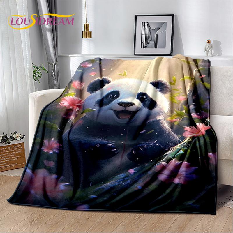 3D Dream Animal Cartoon Panda Cute Blanket,Soft Throw Blanket for Home Bedroom Bed Sofa Picnic Travel Office Cover Child Gift