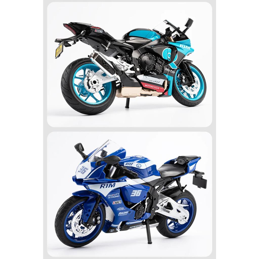 1/9 Yamaha R1M Racing Motorcycle Diecast Model Car Alloy Metal Simulation Ornament Collection Hobby Valentine's Day Gifts Friend