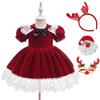 Christmas Cosplay Dress for Includes and Deer Cute Costume for Parties and Princess [SUBTRY] Girls, 4-Piece Set, Dress, Headband, Decorations,