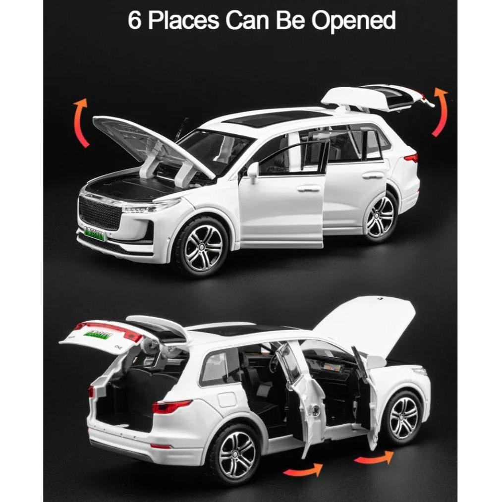 1/32 Přední ideální ONE EV slitina odlévaná z tlakového odlitku auta Model hračka Simulace vozidla Zatahovací zvuk Světelná kolekce Hračka pro děti Dárky