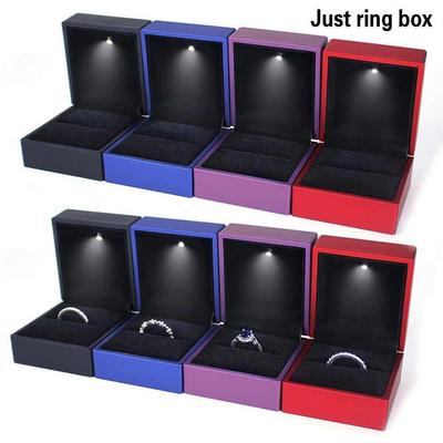 Engagement Black Pendant  Case Engagement Ring Box LED Light Ring Box Jewelry Ring Box Earrings Case