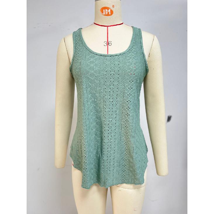 Amazon Independent Station European and American Cross-Border Trade 2025 Spring/Summer New Round Neck Loose Sleeveless T-Shirt Top In Stock