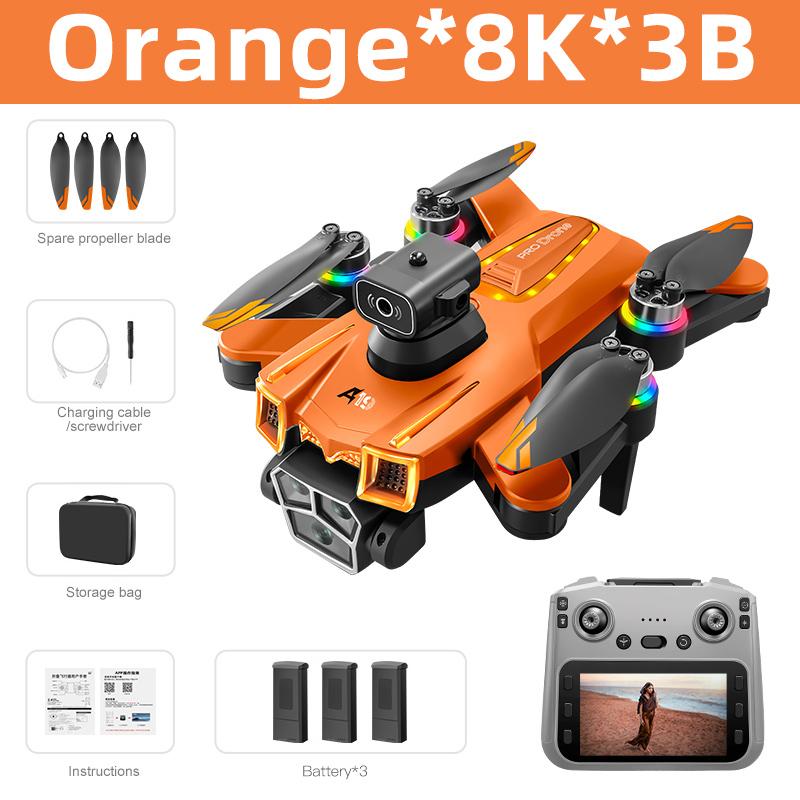 Genuine Drone A19 Pro 8K Professional HD Dual Camera Photography Brushless Foldable Quadcopter 5G GPS RC Distance 360°Obstacle Avoidance Drones Toys