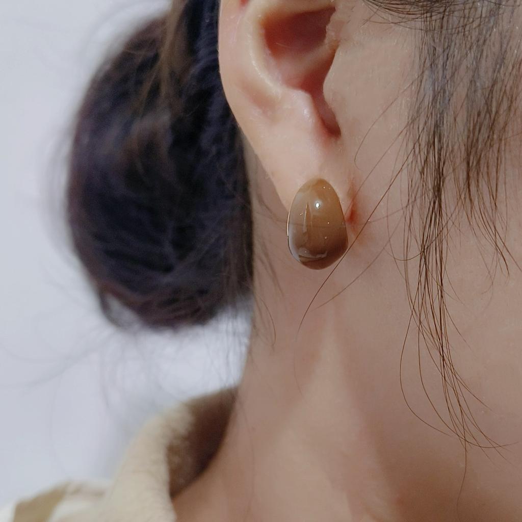 Maillard Collection Milk Coffee Versatile High-End Stud Earrings Women'S Tide Light Luxury Fashion Temperament Niche Design Sense