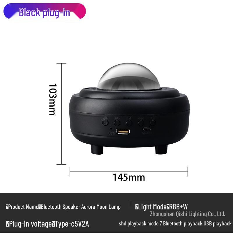 Moon Bluetooth Speaker with Laser Night Light - Rechargeable Model, Perfect Kid's Gift for Creating an Enchanting Atmosphere