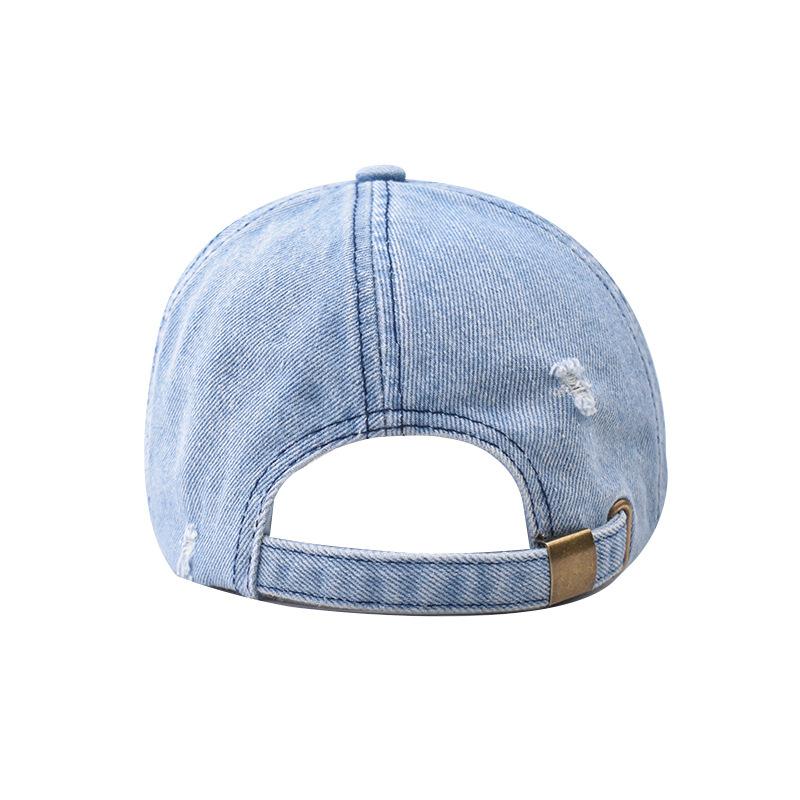 Couples Baseball Cap Hole Cap Version Sun Hat Hole Spring Autumn Wash Denim Woman's Hat Cap Hip Hop Fitted Cap