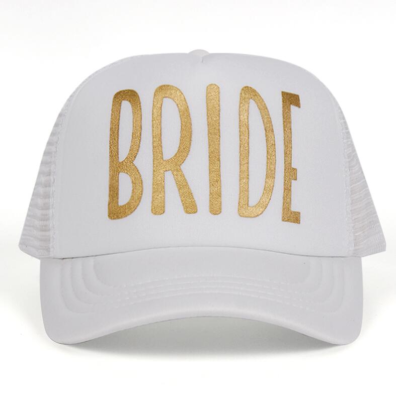 Najpopularniejszy zespół Bride Czapka baseballowa Czapka z siateczki BRIDE Złoty nadruk Kobieta Impreza Święta Gotowa do ślubu Czapki ślubne Snapback