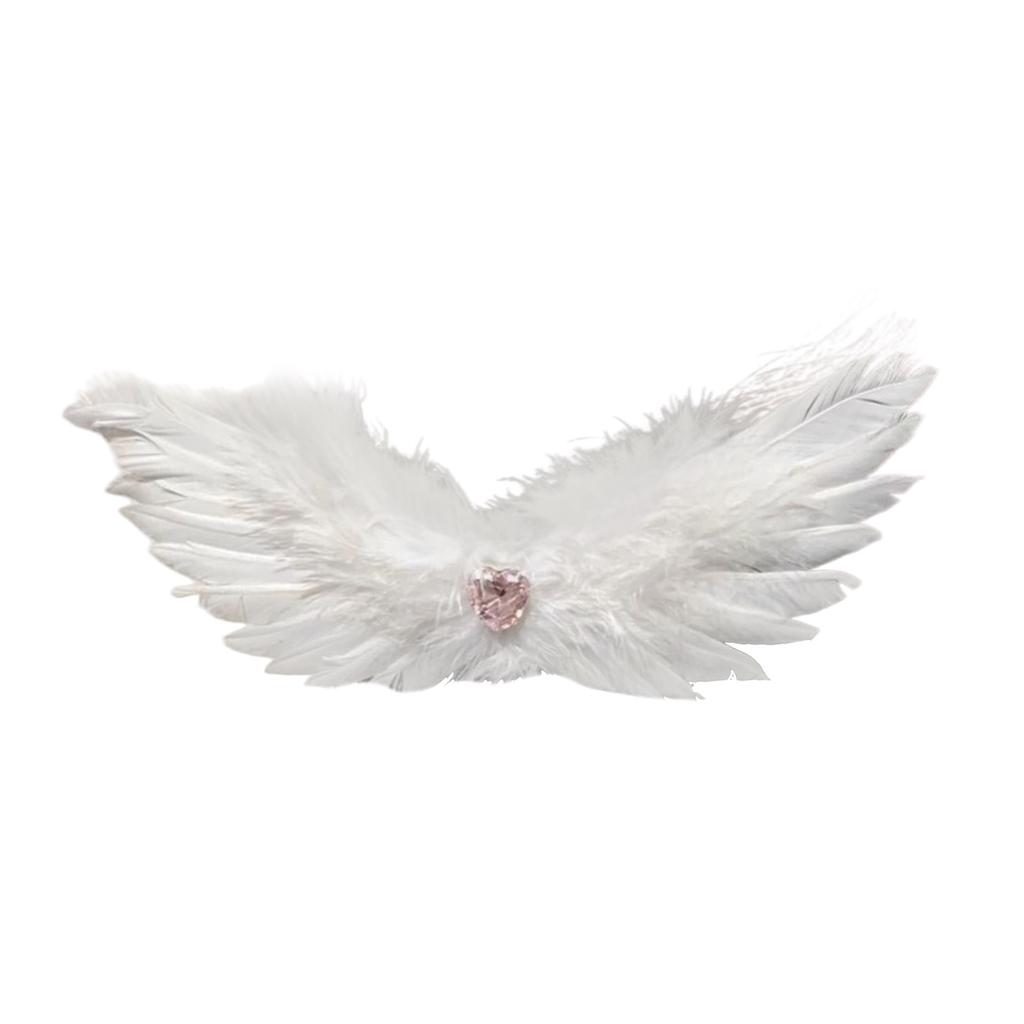 Fashionable Black And White Feathered Hair Accessory Featuring Wing Designs And Rhinestones For Young Women At Parties