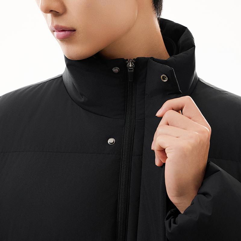 Anta Solid Color Zipper Stand Collar Casual Versatile Down Jacket Men Outerwear 952547902-4