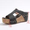 New Large-sized Women's Sandals, Wedge Heels, Fish-mouth Shoes, Thick-soled Shoes