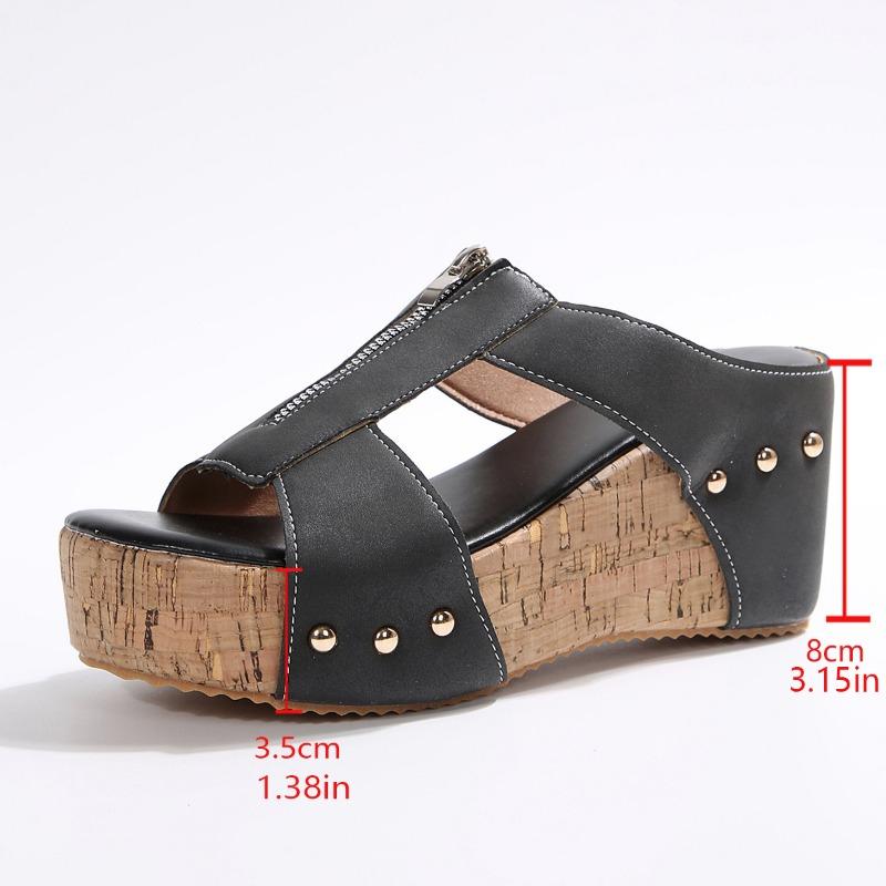 New Large-sized Women's Sandals, Wedge Heels, Fish-mouth Shoes, Thick-soled Shoes