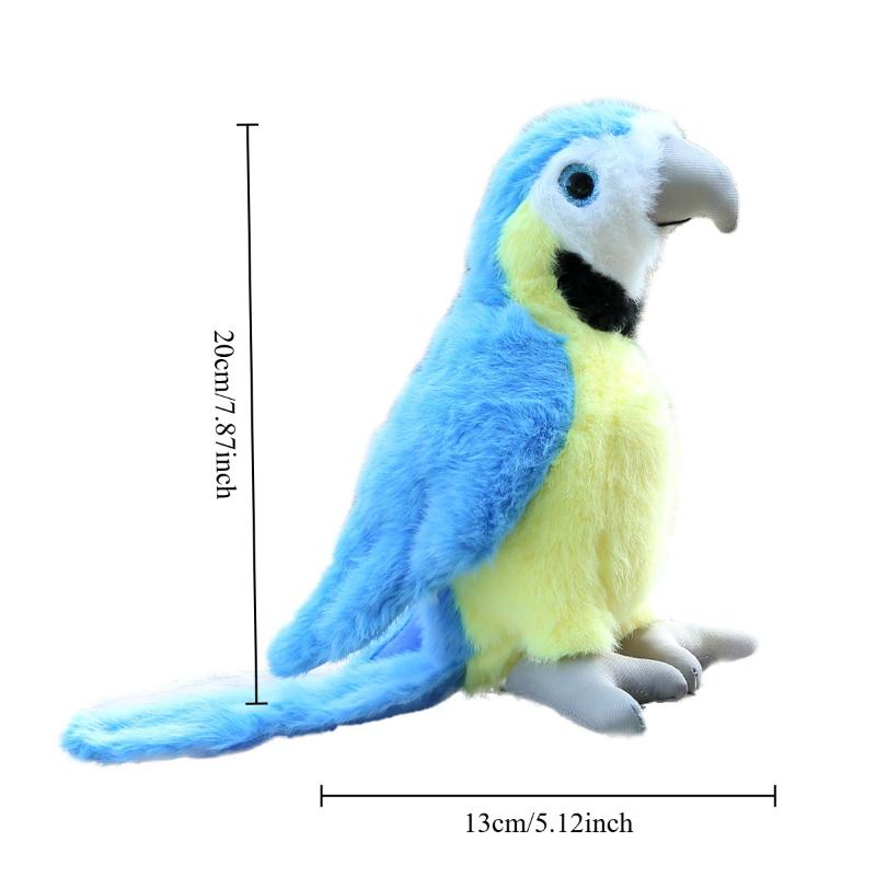 Macaw Simulated Plush Toys Cute Parrot Plushie Toy Stuffed Animal Plush Keychains Women's Handbag Pendants Kawaii Puppets