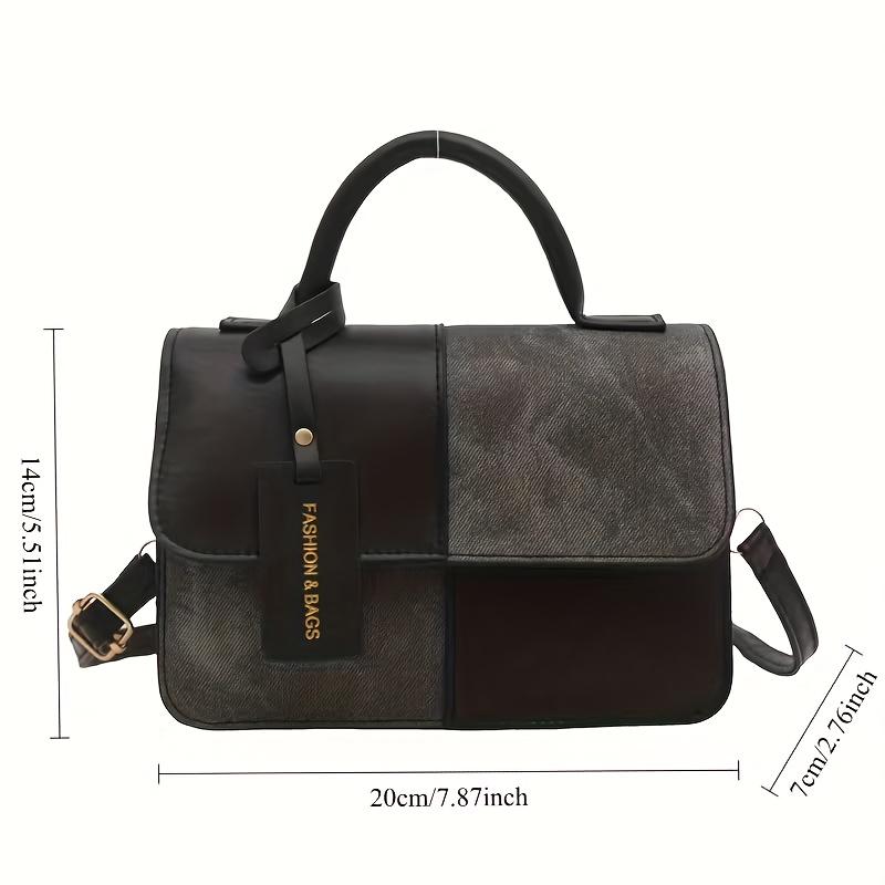 Elegant Women'S Crossbody Shoulder Bag Fashiable Splicing Texture Handbag, Chic Square Small Tote Bag, Woman Daily Phe Pouch