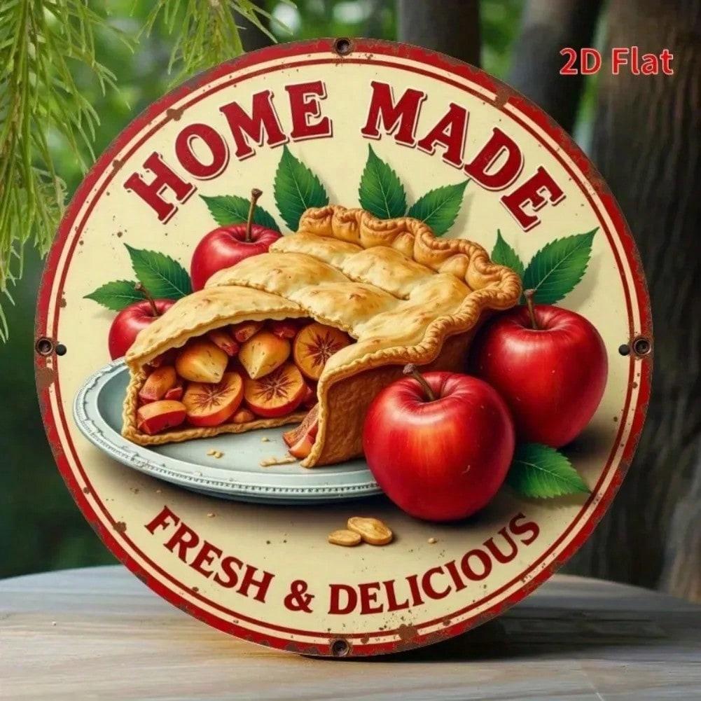 Handmade Metal Wall Art Pear Pie Rustic Kitchen Decor Mural