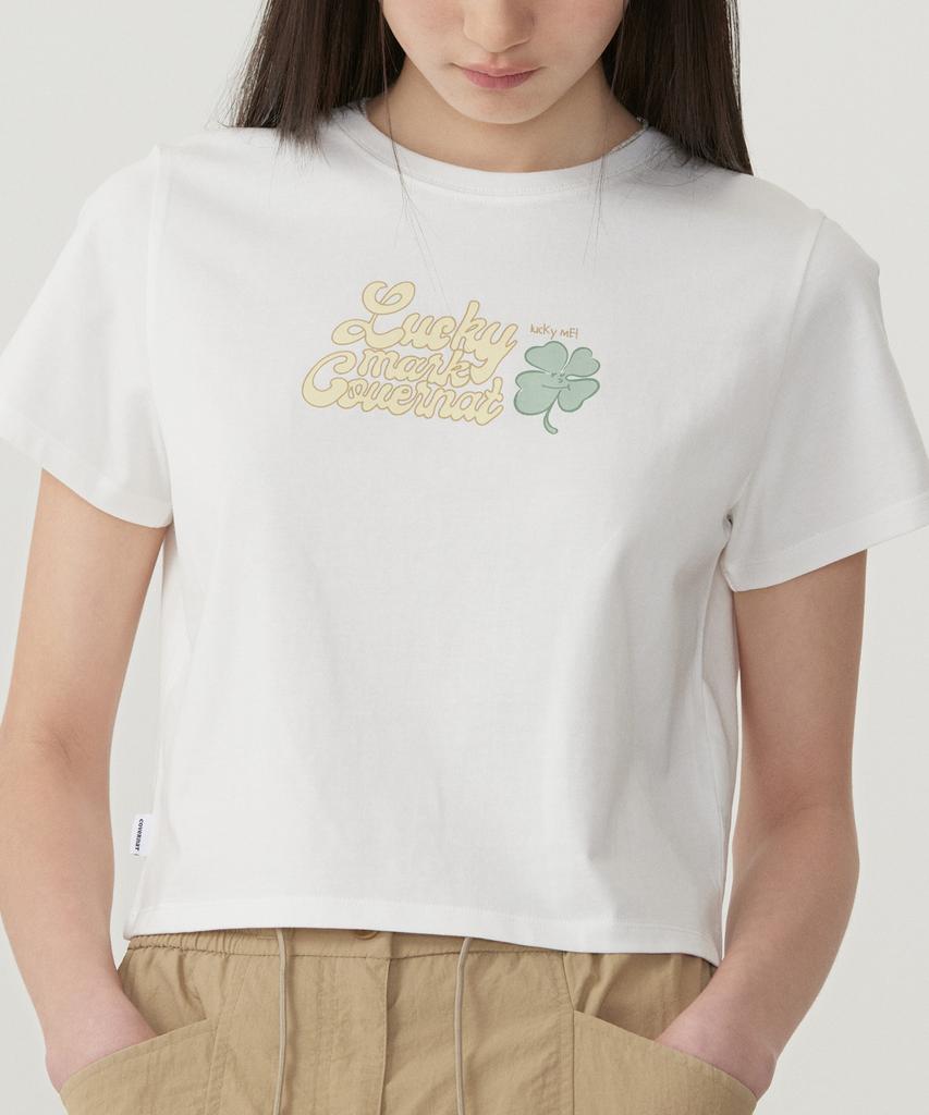 COVERNAT WOMAN Lucky Mark T-Shirt White