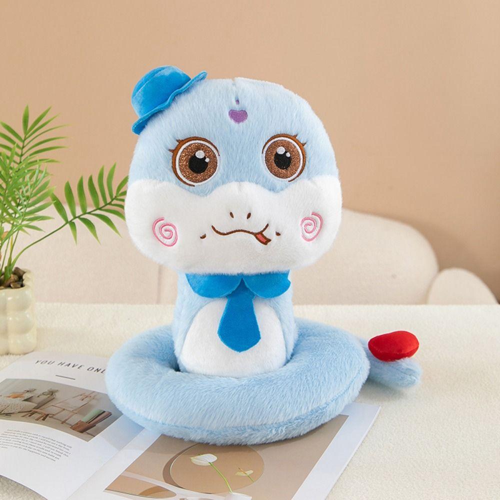 Big Eyes Snake Year Plush Toy Hat Lucky Snake Doll Keychain  New Year Gifts