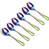 1pc Edelstahl Regenbogen Farbe Teelöffel Westlichen Stil Geschirr Set Eis Kinder Kaffee Löffel Suppe Geschirr Set